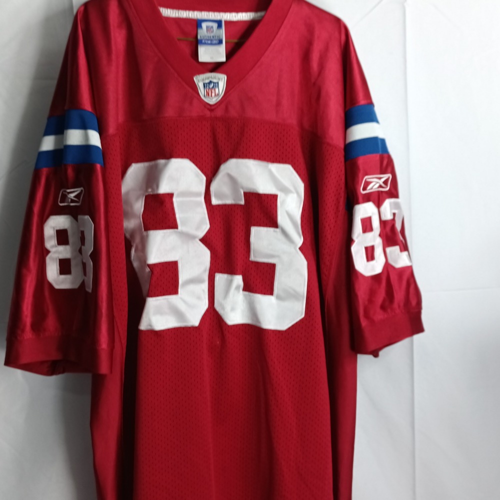 Reebok NFL Wes Welker New England Patriots Authentic Stitched Jersey Red Size 52